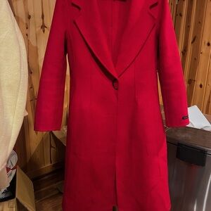 Elegant Red Women's 100% wool Coat